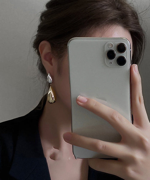 Brief Gold Copper Alloy Water Drop Drop Earrings QQ062 JEW-EAR240811