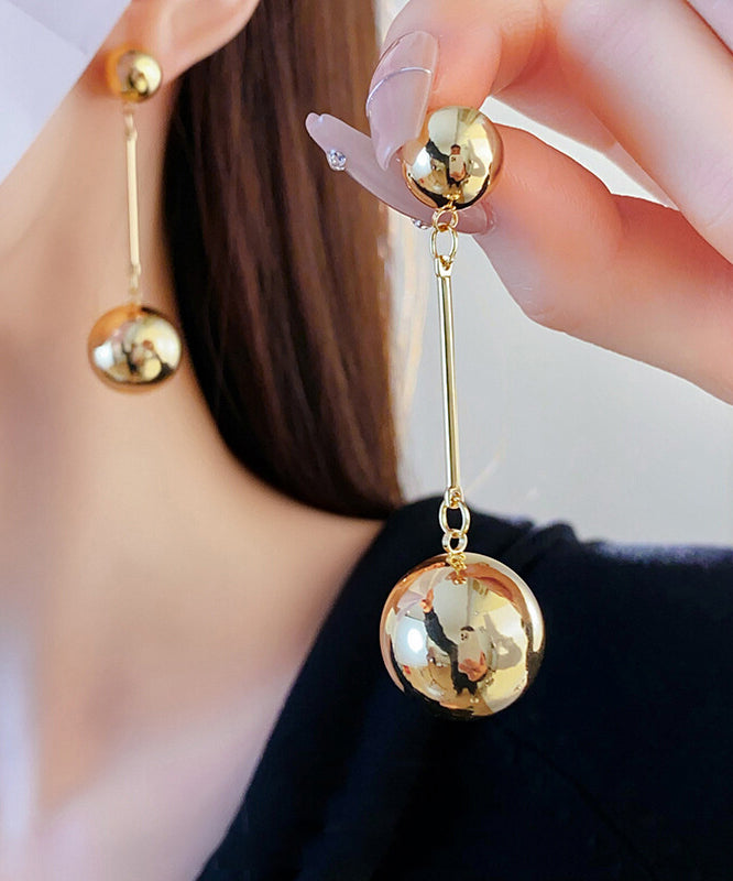 Brief Gold Copper Ball Tassel Drop Earrings ZZ056 JEW-EAR240613