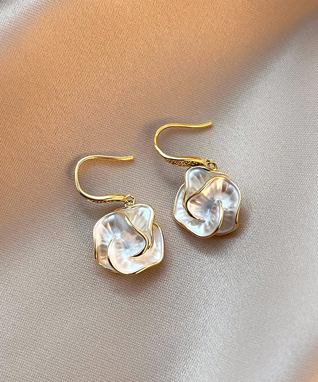 Brief Gold Copper Overgild Floral Drop Earrings KX1039 Ada Fashion