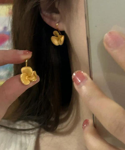 Floral Overgild Silver Gold Sterling Brief Earrings Stud FashionChic