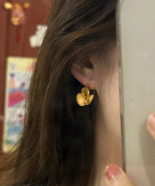 Floral Overgild Silver Gold Sterling Brief Earrings Stud FashionChic