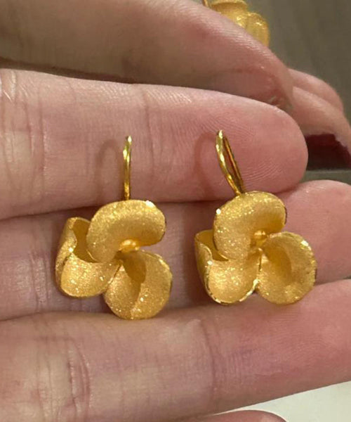 Floral Overgild Silver Gold Sterling Brief Earrings Stud FashionChic