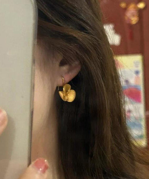 Floral Overgild Silver Gold Sterling Brief Earrings Stud FashionChic