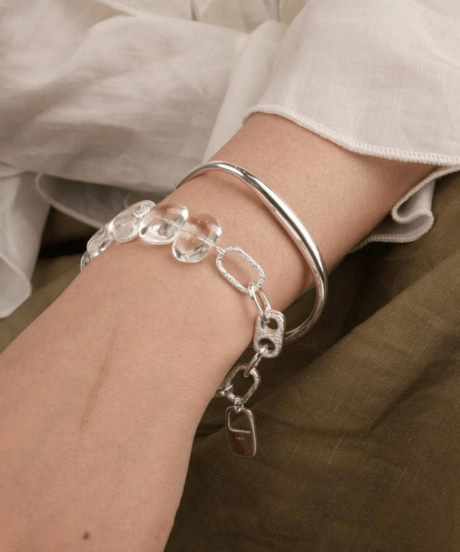 Chain Sterling Silver Crystal Nude Brief Bracelet FashionChic