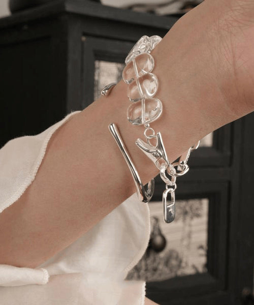 Chain Sterling Silver Crystal Nude Brief Bracelet FashionChic
