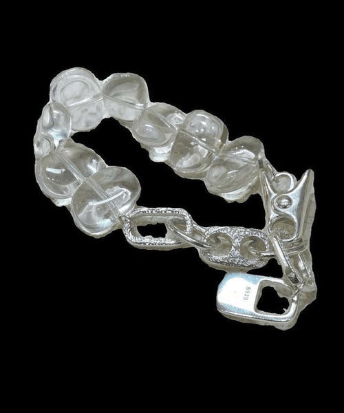 Chain Sterling Silver Crystal Nude Brief Bracelet FashionChic