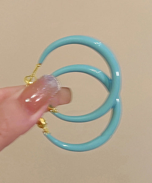 Glaze Pink Hoop Brief Drip Alloy Earrings FashionChic