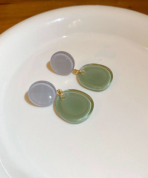 Drop Resin Alloy Earrings Silver Brief Pink Sterling FashionChic