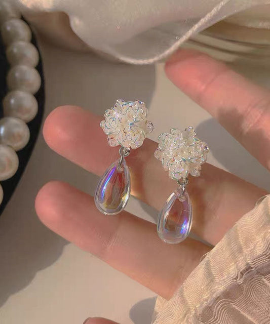 Brief Earrings Water Camellia Resin Flower Drop FashionChic