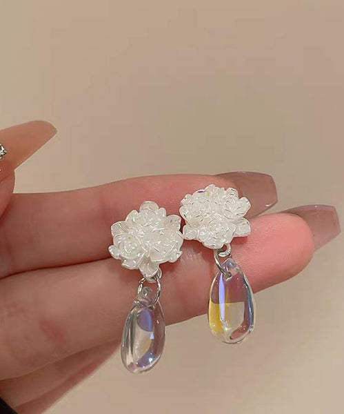 Brief Earrings Water Camellia Resin Flower Drop FashionChic