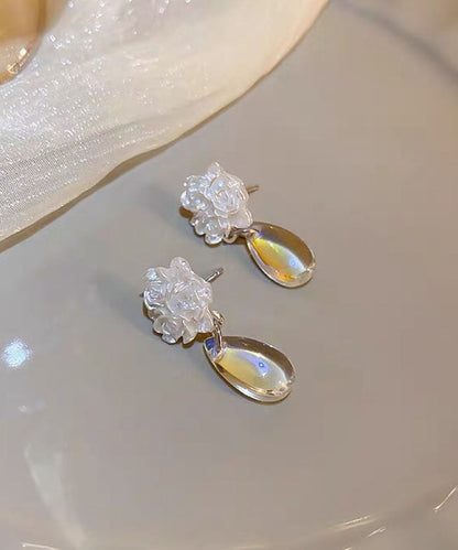 Brief Earrings Water Camellia Resin Flower Drop FashionChic