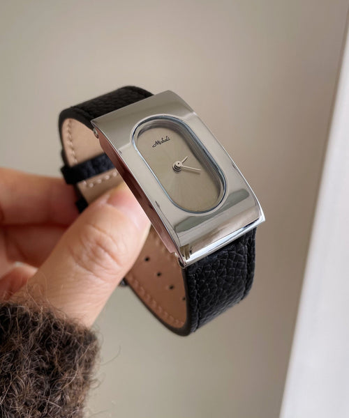 Rectangular Brief Movement Watches Leather Quartz Silk FashionChic