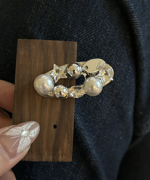 Alloy Zircon Hairpin Pair Star Silk Pearl Metal Brief A FashionChic
