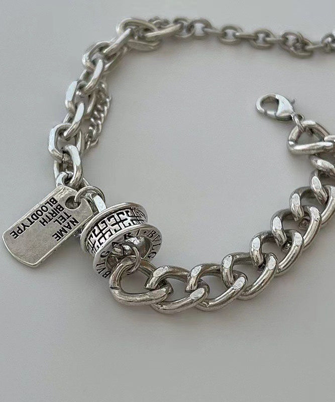 Bracelet Charm Brief Stainless Graphic Steel Chain Silk FashionChic