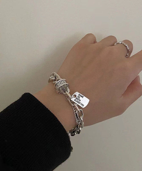 Bracelet Charm Brief Stainless Graphic Steel Chain Silk FashionChic