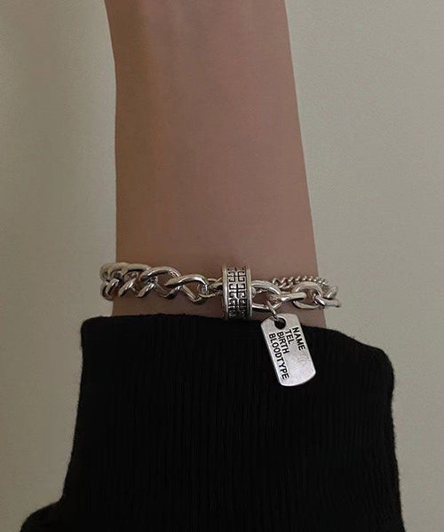 Bracelet Charm Brief Stainless Graphic Steel Chain Silk FashionChic