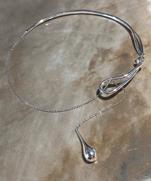 Pendant Stainless Water Steel Silk Brief Necklace Drop FashionChic