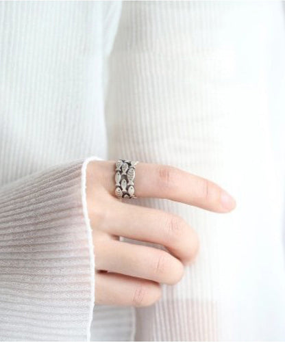 Brief Silk Sterling Silver Hollow Out Little Fish Rings YI030 ABC