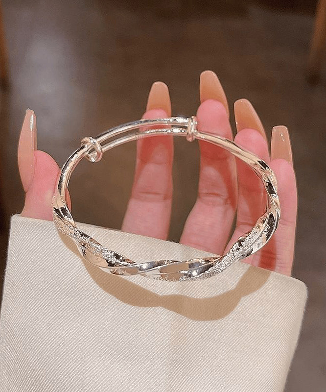 Silver Sterling Bangle Zircon Silk Brief FashionChic
