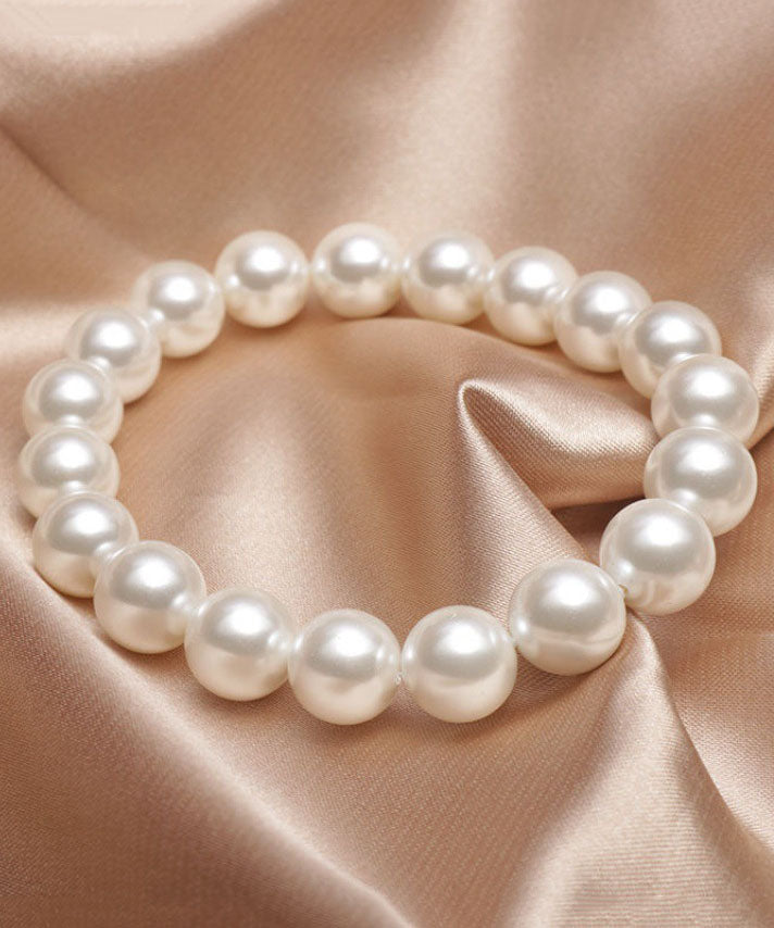 Brief White Alloy Pearl Beading Bracelet YD046 ABC