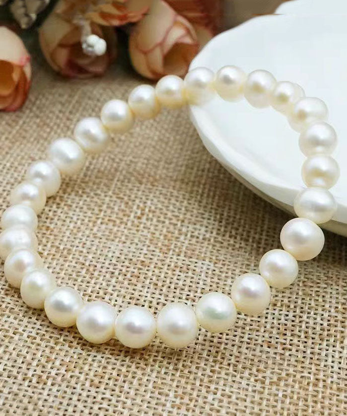 Brief White Alloy Pearl Beading Bracelet YD046 ABC