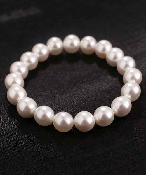 Brief White Alloy Pearl Beading Bracelet YD046 ABC