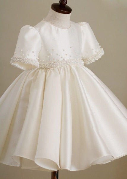 Brief White Nail Bead Girls Maxi Dress Summer YS014 ABC