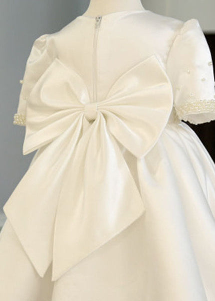 Brief White Nail Bead Girls Maxi Dress Summer YS014 ABC