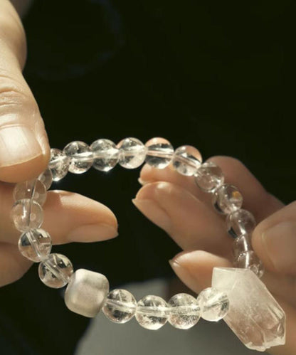 Charm Brief Bracelet Crystal Weave White Asymmetrical Stone Gem FashionChic