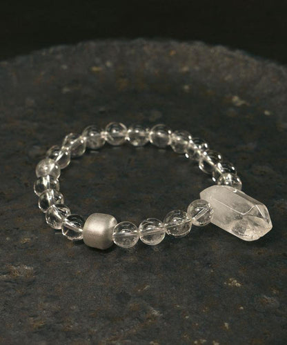 Charm Brief Bracelet Crystal Weave White Asymmetrical Stone Gem FashionChic