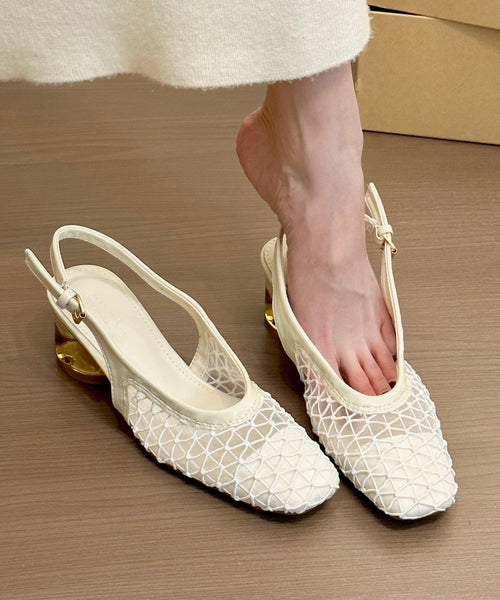 Breathable Brown Comfortable Splicing Sandals Chunky Mesh FashionChic