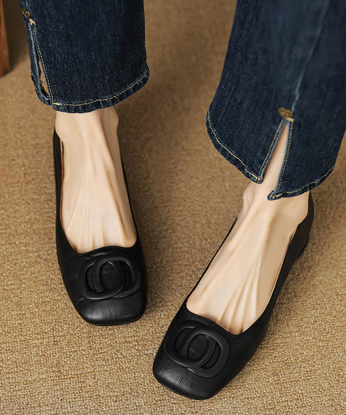 Penny Splicing Comfy Loafers Brown Leather Cowhide FashionChic