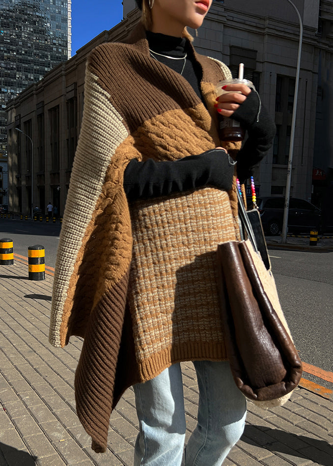 Brown Dual Use Warm Shoulder Scarf For Autumn And Winter RS051 ABC