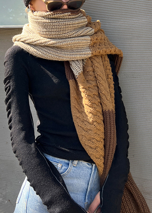 Brown Dual Use Warm Shoulder Scarf For Autumn And Winter RS051 ABC