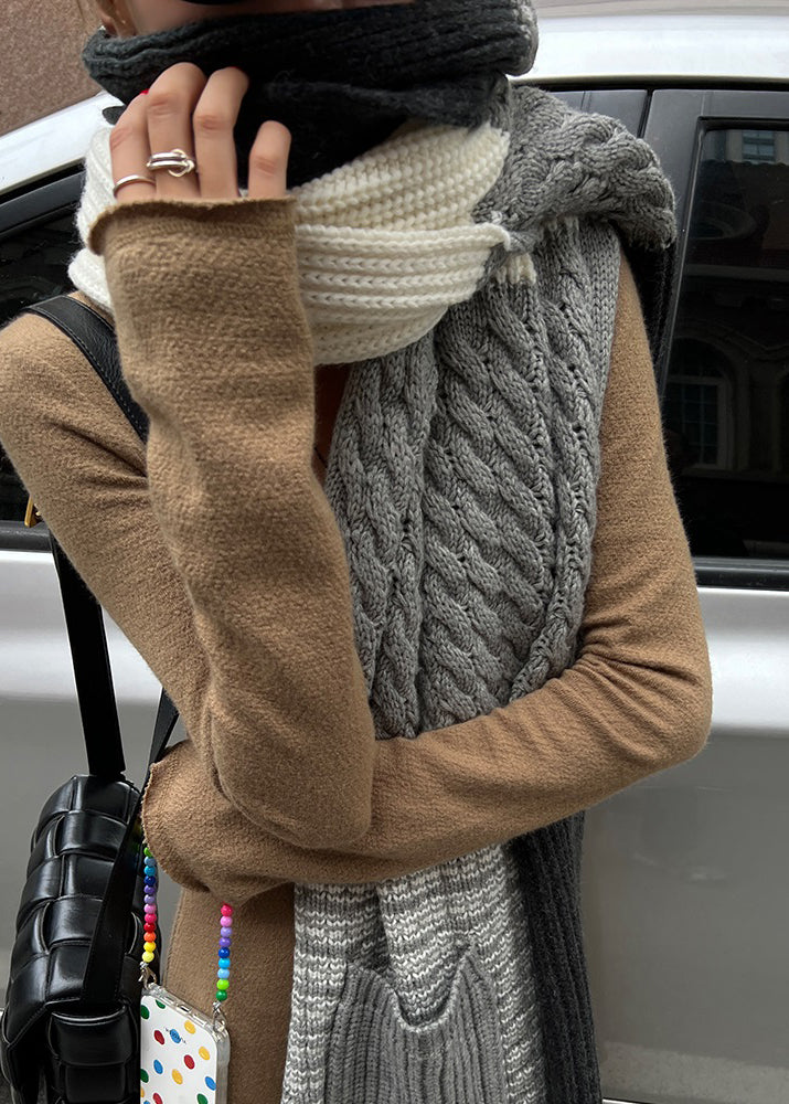 Brown Dual Use Warm Shoulder Scarf For Autumn And Winter RS051 ABC