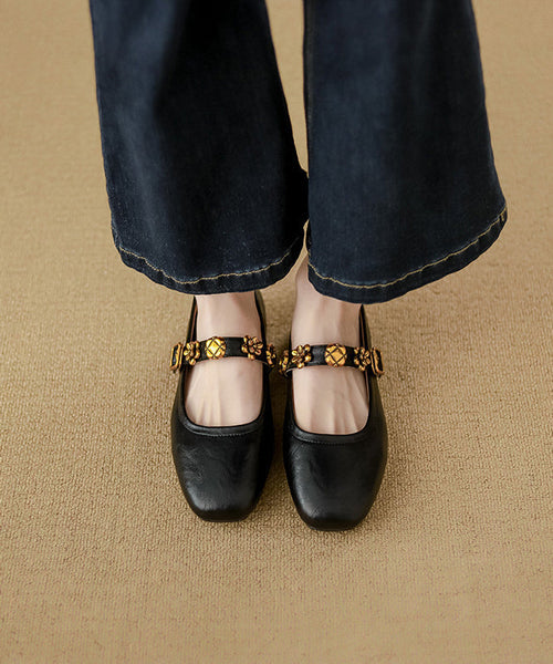 Leather Loafers Faux Splicing Buckle Brown Strap Penny Casual FashionChic