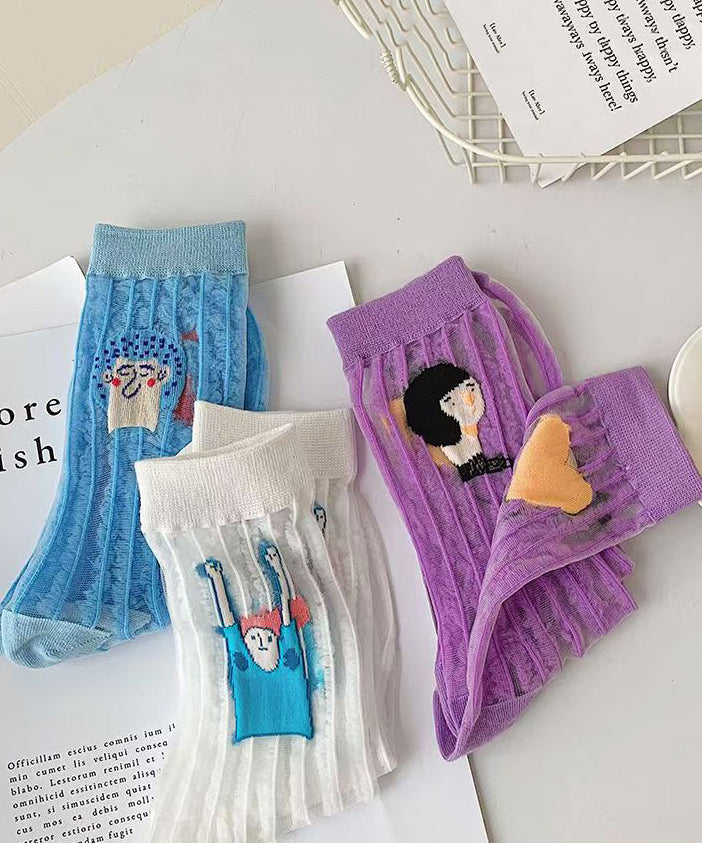 Cartoon Summer Thin Breathable Two Sided Trendy Socks KJ049 WZ240714