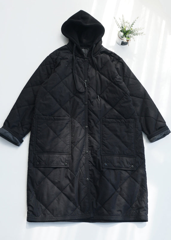 Casual Army Green Pockets Fine Cotton Filled Hooded Coat Fall RU037 ABC