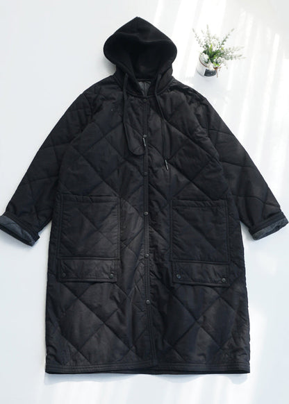 Casual Army Green Pockets Fine Cotton Filled Hooded Coat Fall RU037 ABC