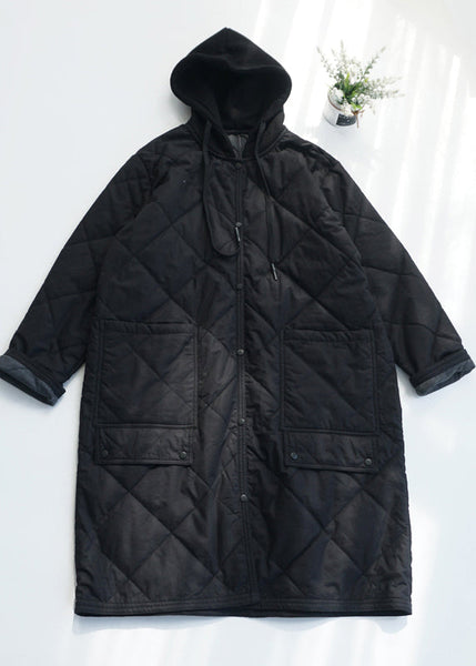 Casual Army Green Pockets Fine Cotton Filled Hooded Coat Fall RU037 ABC