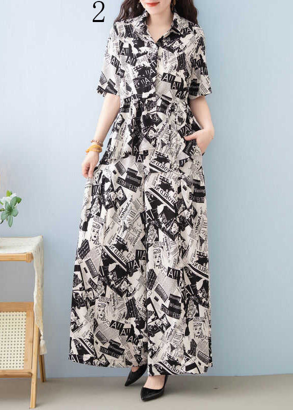 Casual Asymmetrical Print Cotton Two Piece Set Women Clothing Summer YY020 OL-TPIEC2408-16