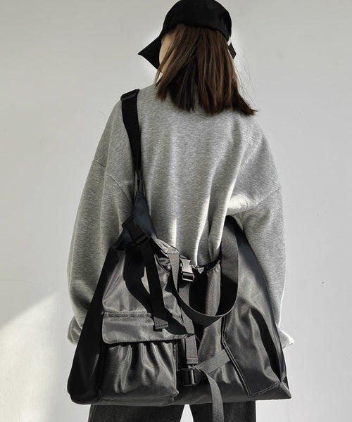 Casual Black High Capacity Canvas Satchel Handbag MM034 Bag-BGS240620