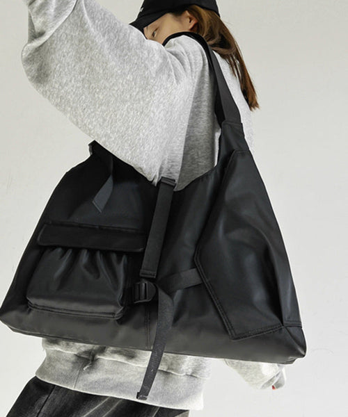 Casual Black High Capacity Canvas Satchel Handbag MM034 Bag-BGS240620