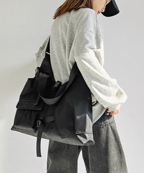 Casual Black High Capacity Canvas Satchel Handbag MM034 Bag-BGS240620