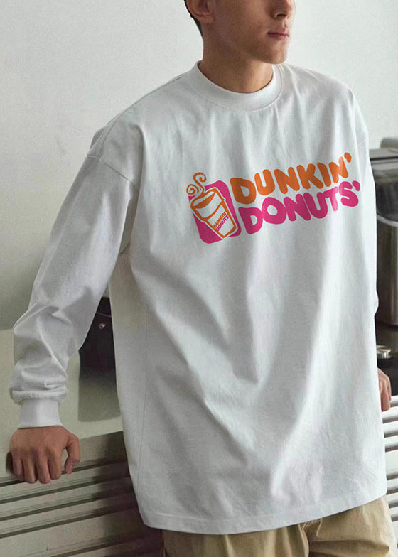 Cotton Neck Men Spring Print O T Black Casual Shirts FashionChic