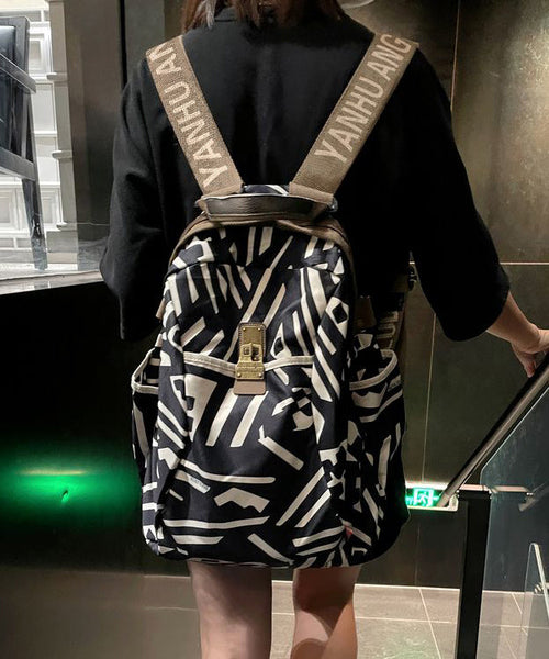 Casual Black Print Solid Durable Backpack Bag RB033 ABC