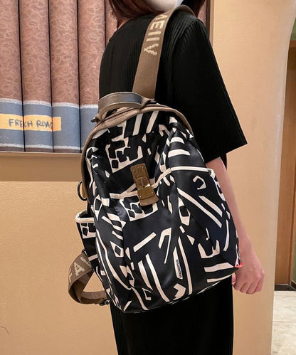 Casual Black Print Solid Durable Backpack Bag RB033 ABC