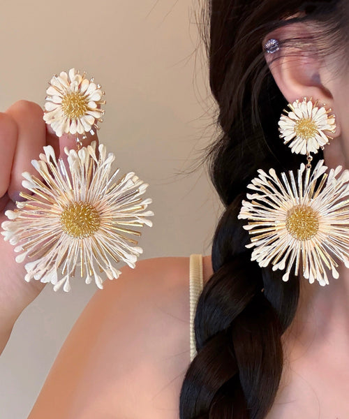 Alloy Sunflower Earrings Blue Drop Casual FashionChic