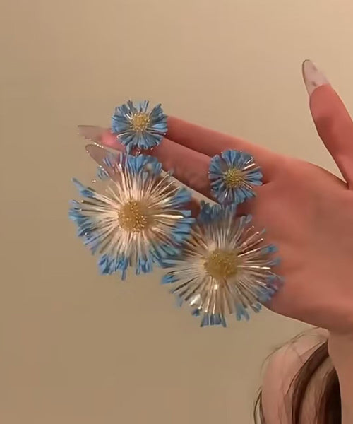 Alloy Sunflower Earrings Blue Drop Casual FashionChic