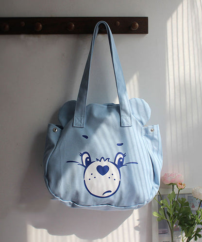Casual Blue Cartoon Print Large Capacity Satchel Bag Handbag SX1027 Ada Fashion